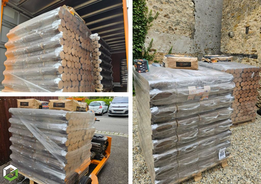 Consultez la chantier : livraison de bois de chauffage densifiées ultra premium sur palette 