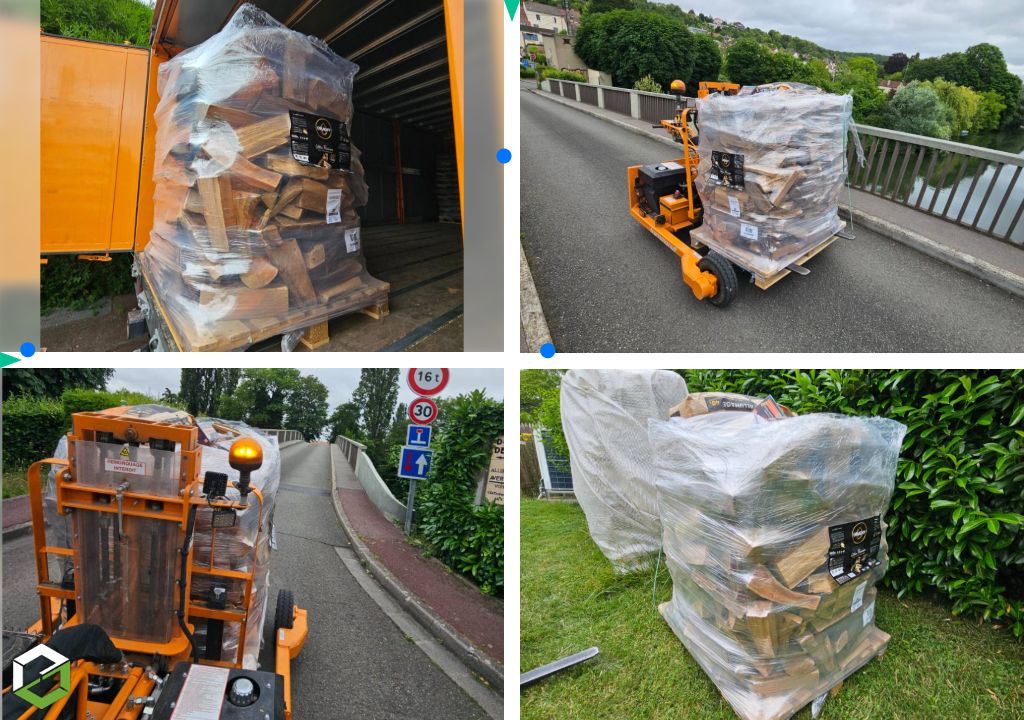 Consultez la chantier : livraison de bois de chauffage sur palette par gruchy combustibles