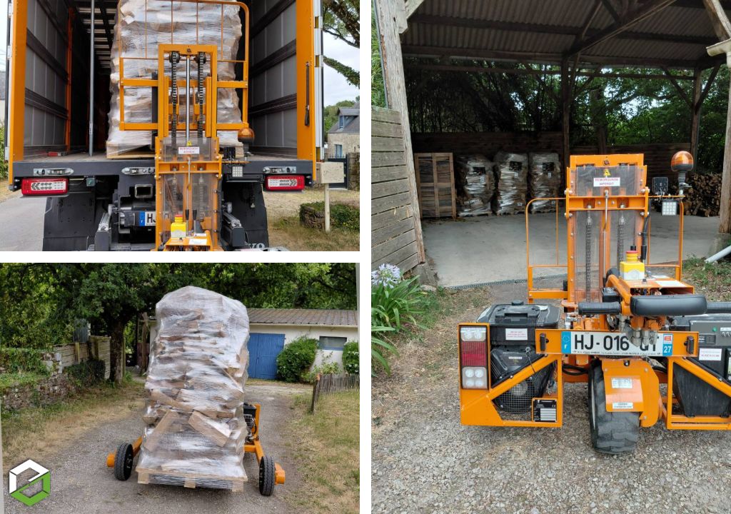 Livraison de Bois de chauffage sur palette par Gruchy Combustibles