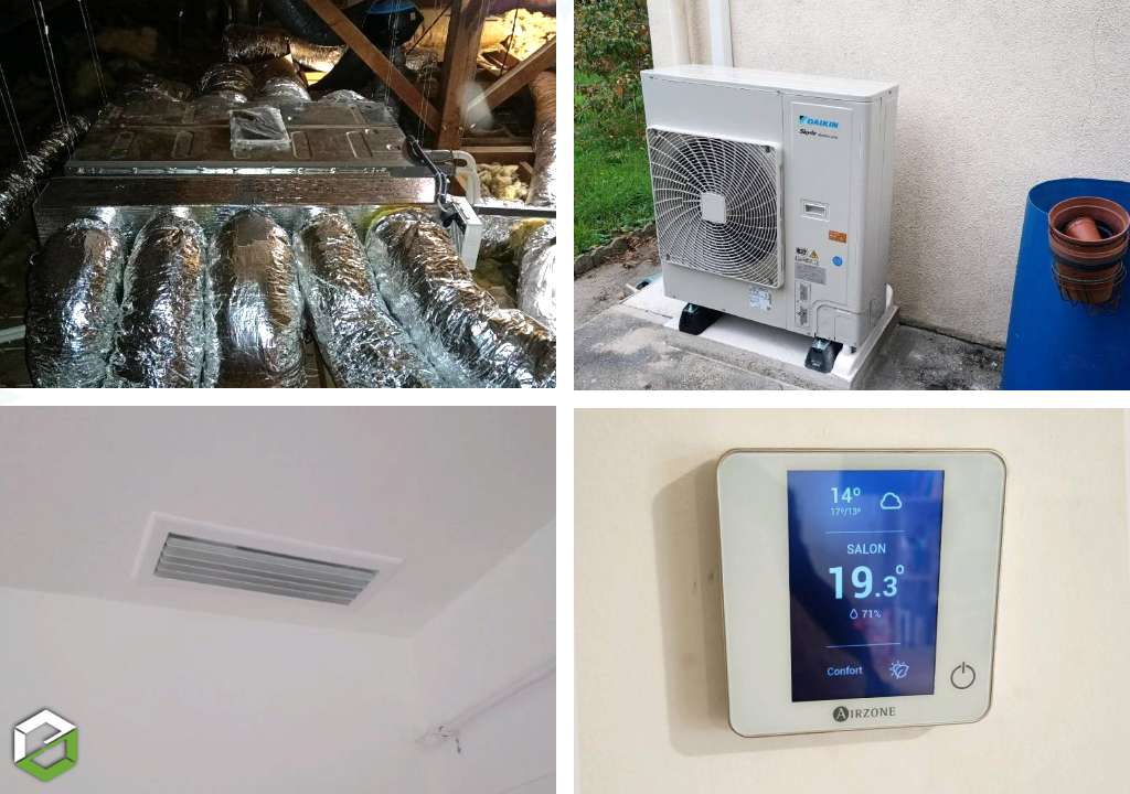Installation climatisation gainable Daikin (pac air air) - entreprise certifiée RGE QualiPAC