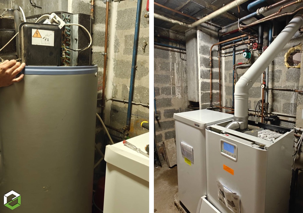 DME Chauffage : FRISQUET UPEC 120 L en remplacement ballon thermodynamique HS + pompe de recyclage ECS
