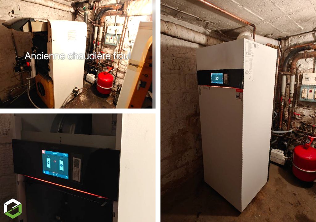 Remplacement d’une chaudière fioul par une chaudière gaz Viessmann Vitodens 222-F (92)-Hauts de Seine (92)