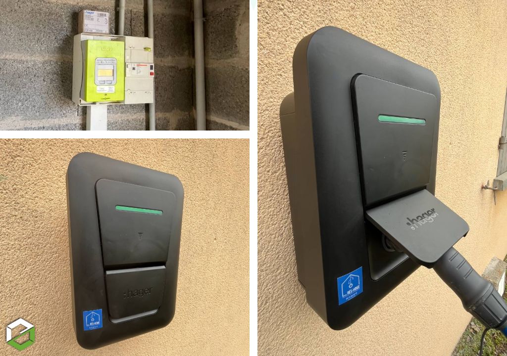 Consultez la chantier : installer une borne de recharge hager pour véhicule électrique - electricien certifié recharge+