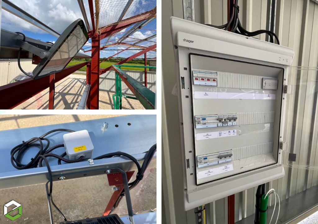 Électricité complète d’un hangar agricole (tableau électrique, réseau électrique, éclairage)