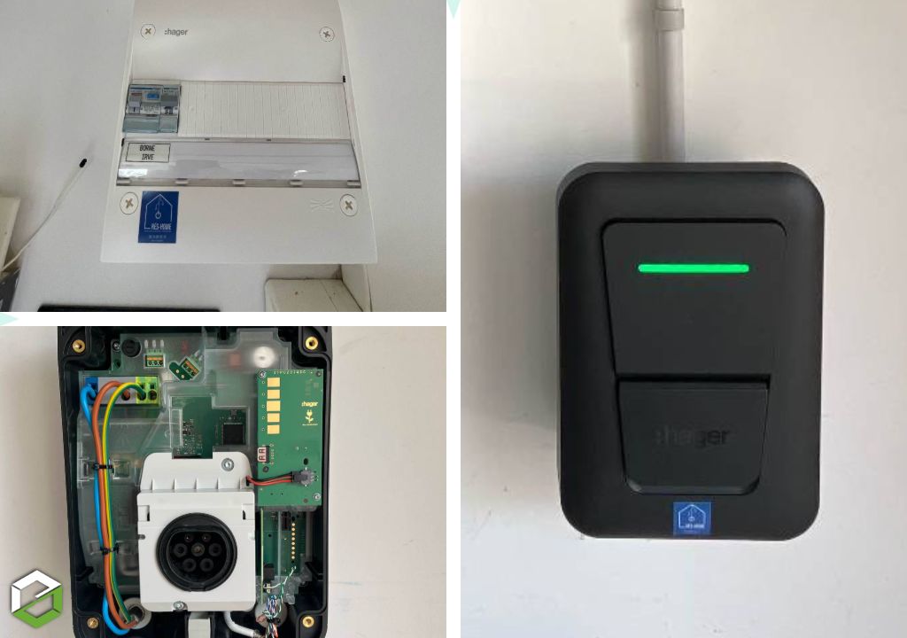 Installation IRVE avec borne Hager Witty One avec gestion solaire et heures creuses