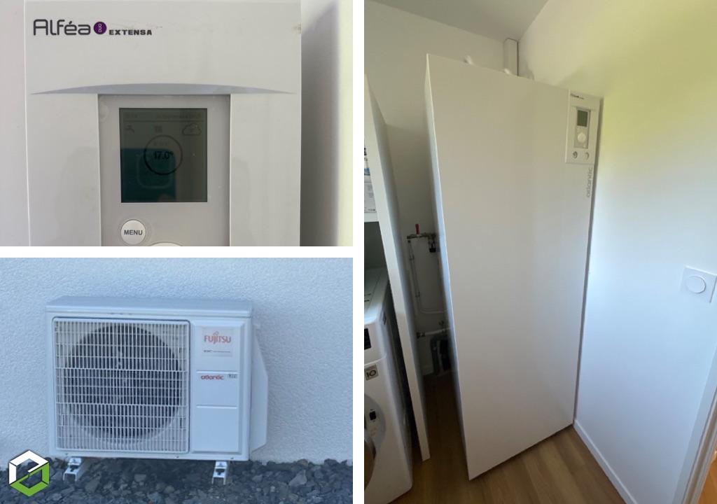 Installation d' une pompe à chaleur air eau ATLANTIC