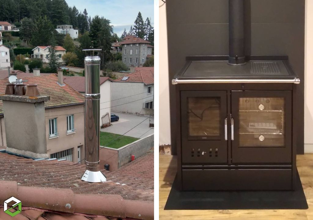 Installation d'une cuisinière Klover - RGE QualiBois-Loire (42)