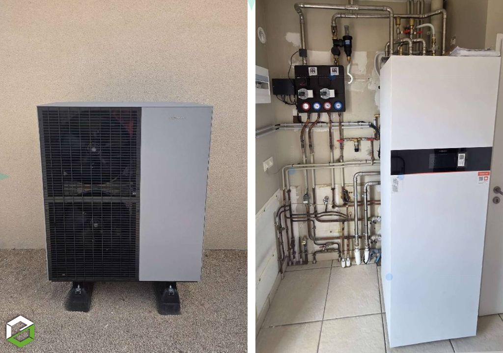 Consultez la chantier : remplacement d’une chaudière gaz par une pompe à chaleur viessmann vitocal 150-a compact 10 kw