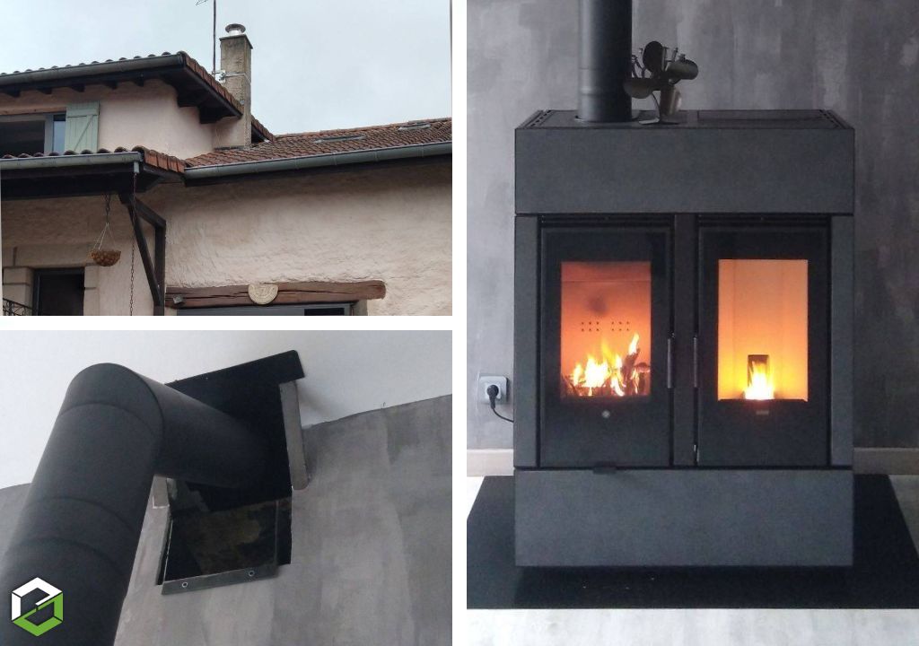 Consultez la chantier : installation d’un poêle à granulés klover dual air