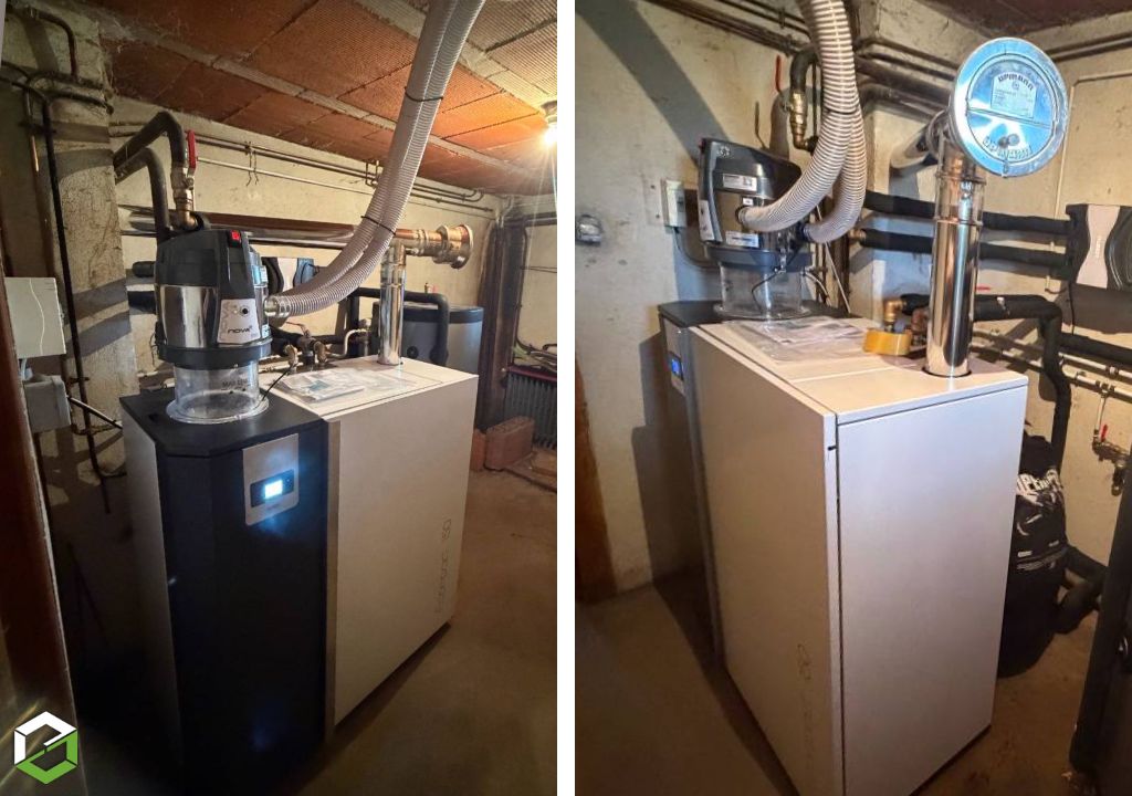 Consultez la chantier : remplacement d’une chaudière fioul par une chaudière à granulés klover ecompact 150