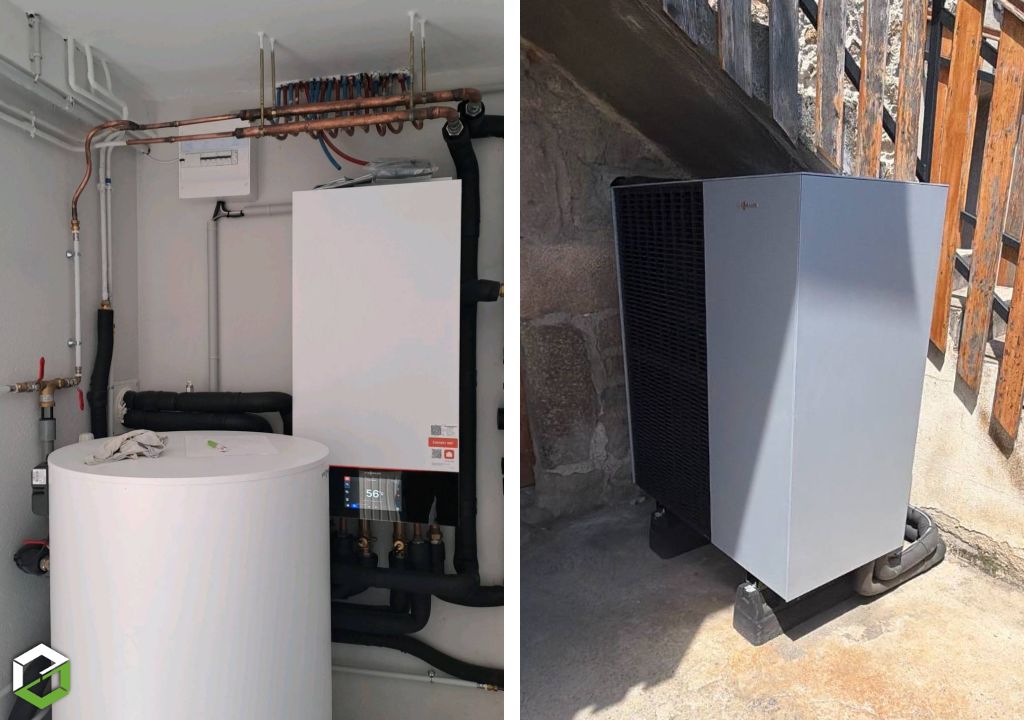 Consultez la chantier : installation d’une pompe à chaleur viessmann vitocal 150-a compact en triphasée