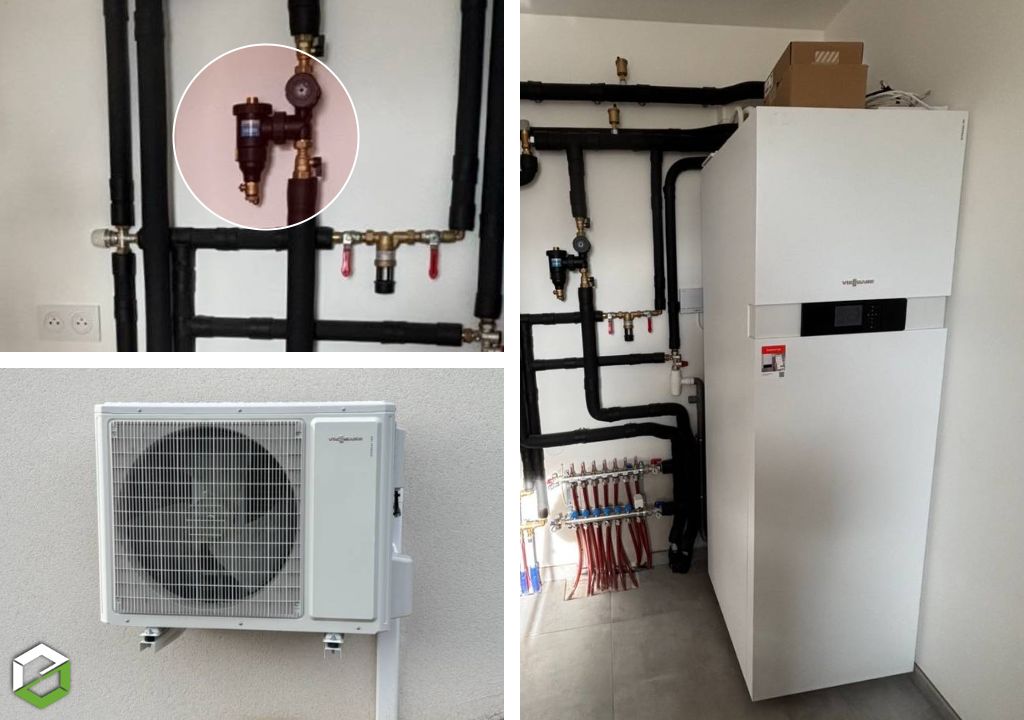 Consultez la chantier : installation d’une pompe à chaleur viessmann vitocal 111-s 6 kw 