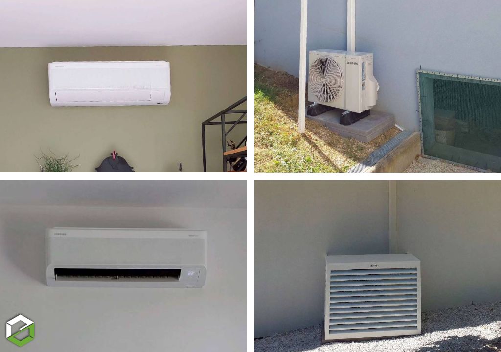 Installation d'une climatisation réversible Samsung Windfree avec diffusion 