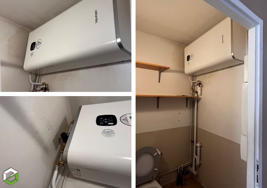 Montage d'un chauffe-eau plat Atlantic Linéo-Isère (38)