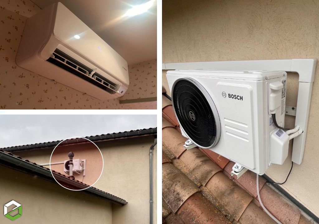 montage d'un climatiseur bosch climate 6000i