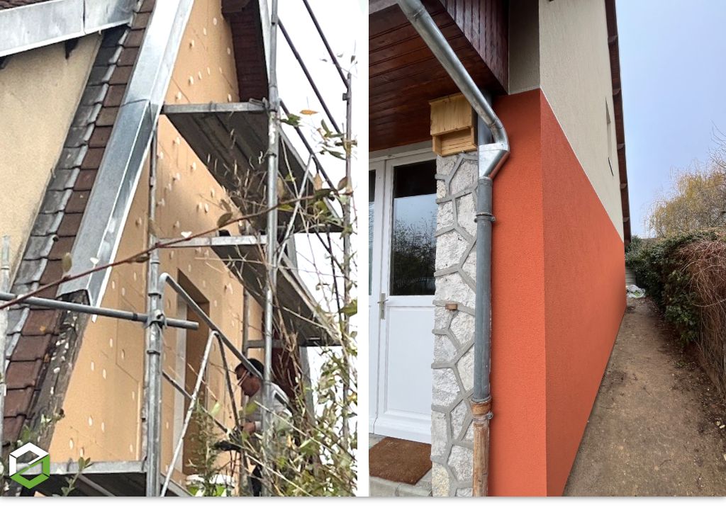 Isolation extérieure de 2 pignons fibre de bois et polystyrène-Loiret (45)
