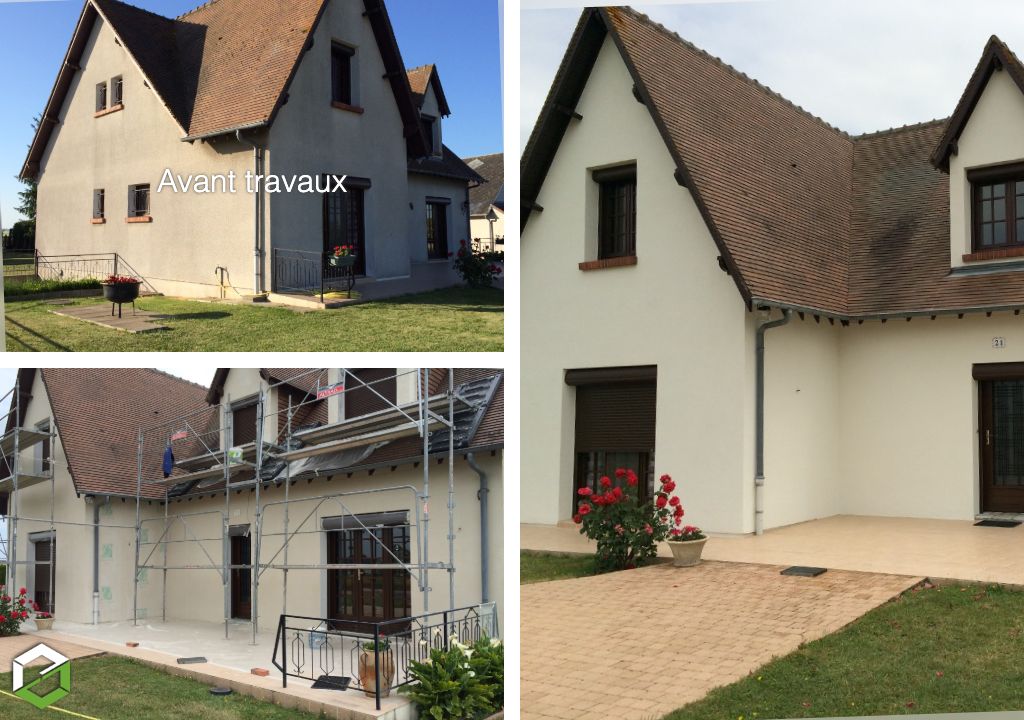 Consultez la chantier : ravalement de façades d'une maison individuelle