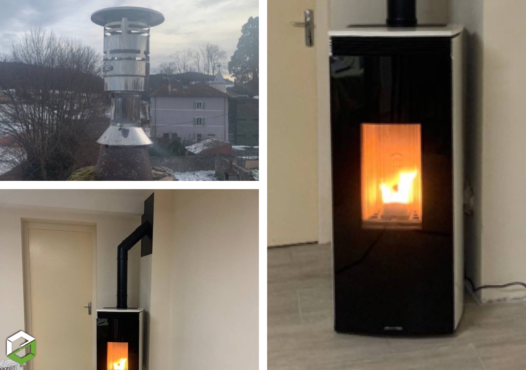 LM Plomberie : Installation d'un poêle à granulés Jolly Mec - RGE QUALIBOIS