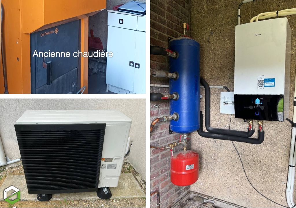 Remplacement chaudière fioul par pompe à chaleur air/eau Daikin 