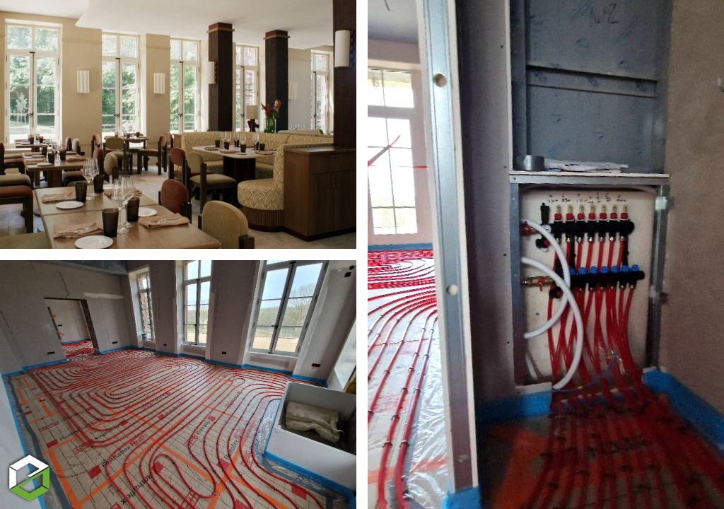 Consultez la chantier : création d’un complexe hôtelier durable : installation de 260 m² de plancher chauffant et solutions techniques sur mesure