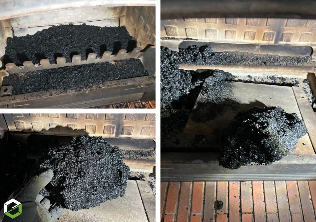 dépannage d’un insert à bois : un conduit fortement bistré malgré un ramonage récent