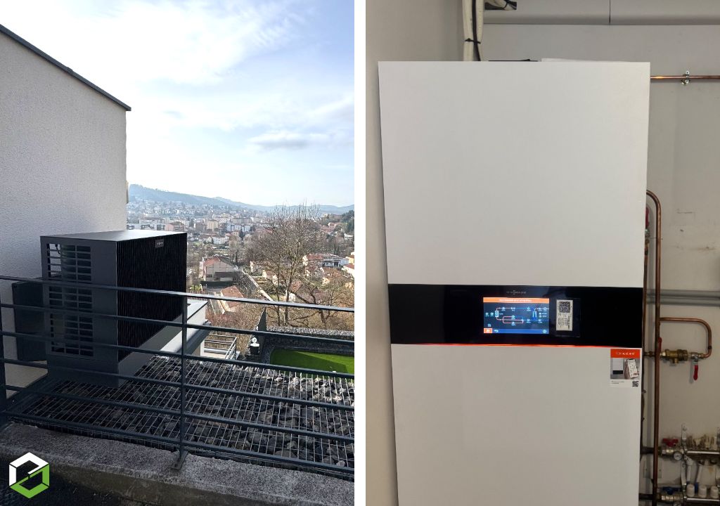 remplacement d'une chaudière gaz par une pompe à chaleur air-eau viessmann 222 s 