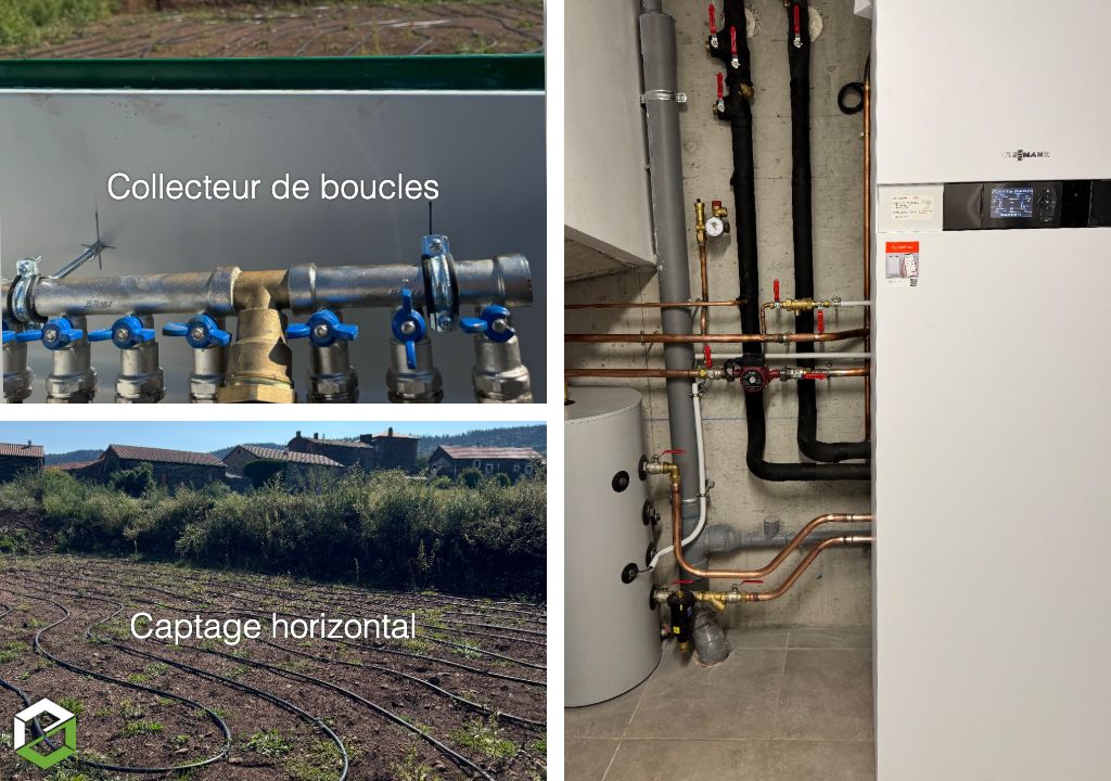 installation d'une géothermie horizontale avec circuit de chauffage plancher chauffant