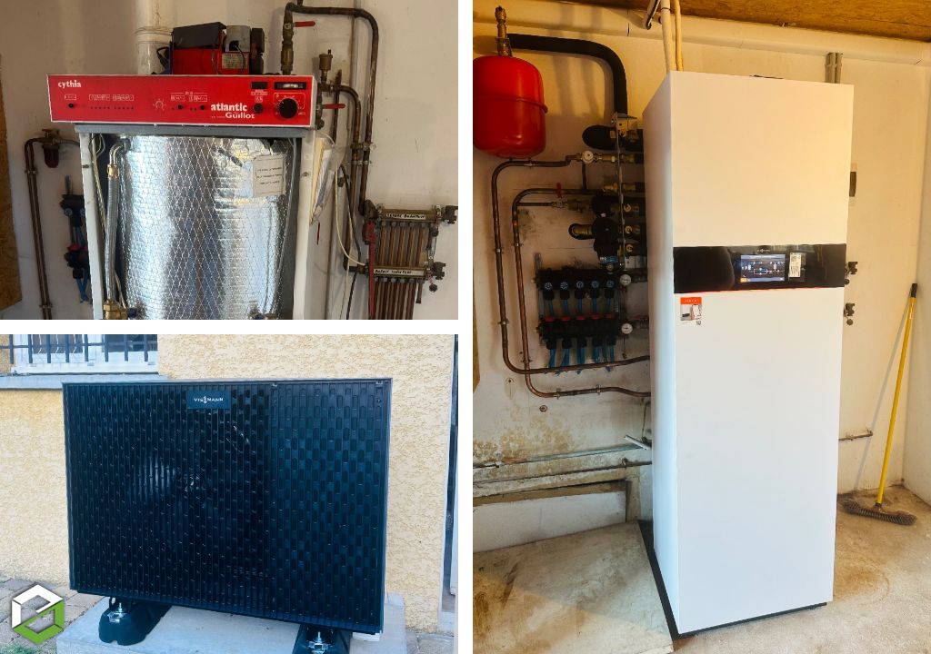 remplacement d'une chaudière fioul par une pac viessmann vitocal 222-s