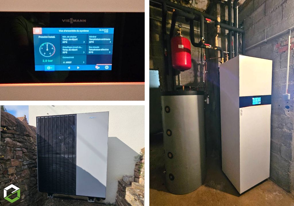 Consultez la chantier : installateur d'une pompe à chaleur air-eau viessmann vitocal 151-a