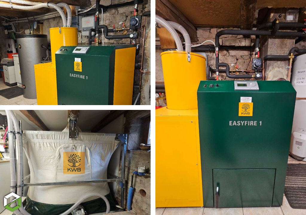 Mise en place d'une chaudière à granulés KWB EASYFIRE 1 à Anjoutey (90)