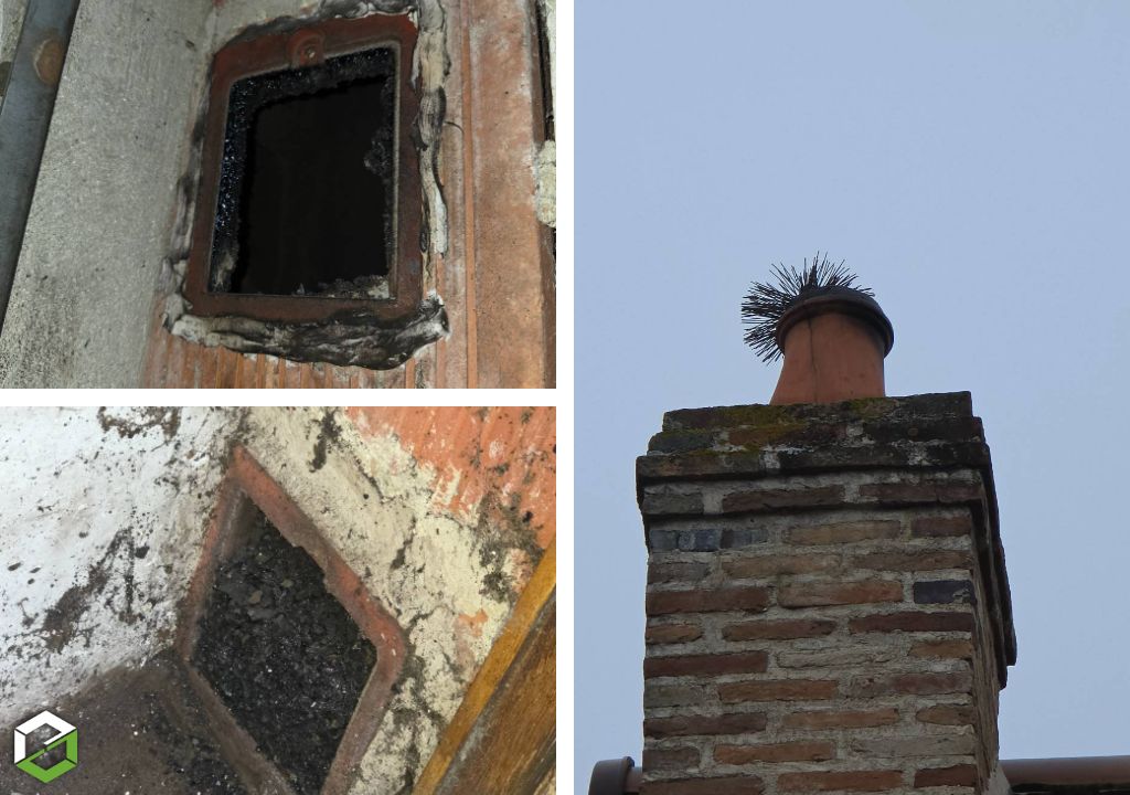 Ramonage d'un conduit d'insert à bois Godin par un ramoneur professionnel local