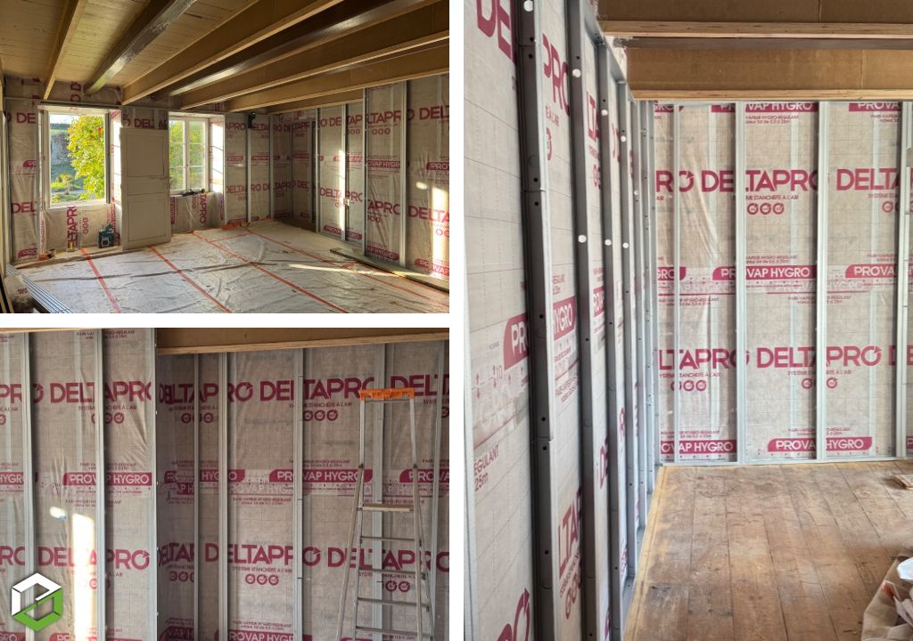 Isolation thermique avec laine de verre – Rénovation de maison-Manche (50)