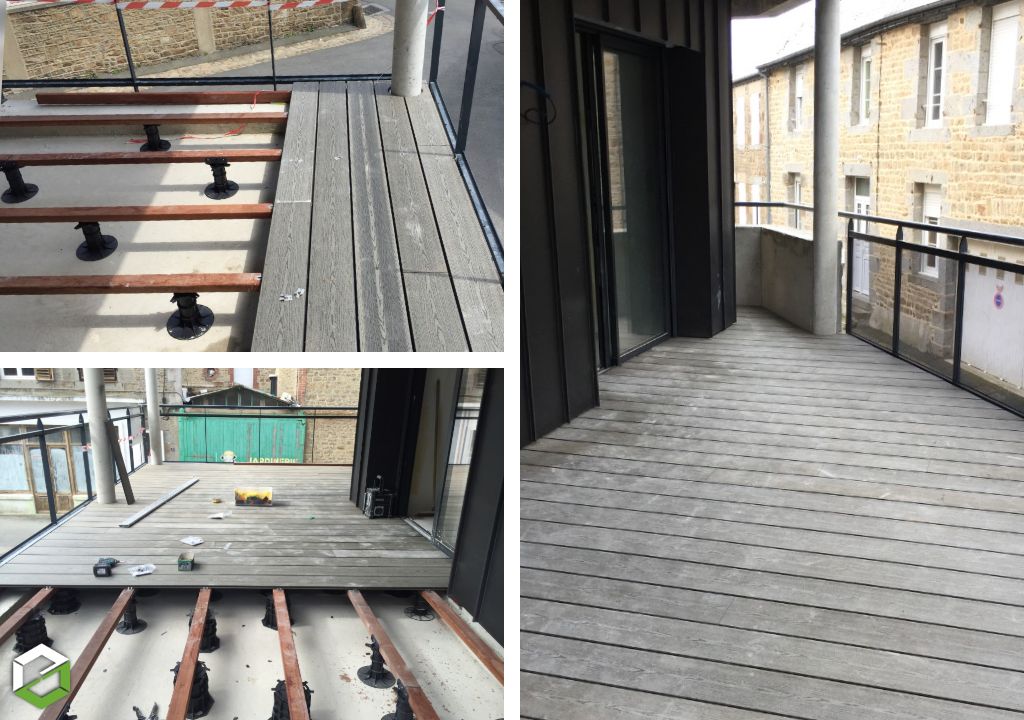 Berthe Sébastien : Installation d'une terrasse composite sur plots