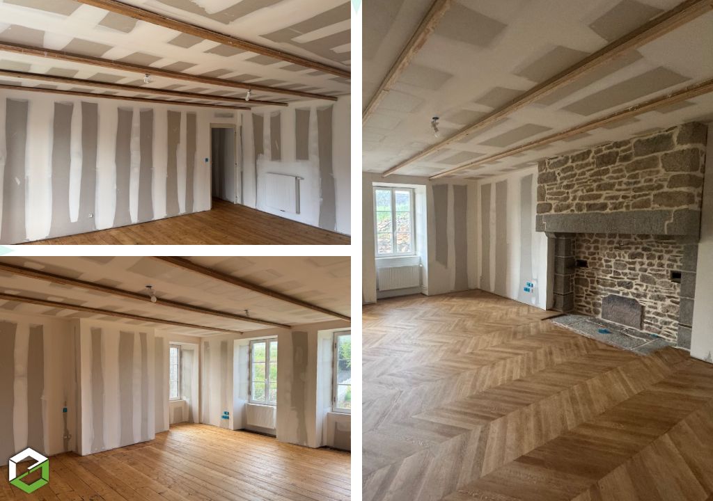 Rénovation thermique avec isolation par l'intérieur murs et plafonds-Manche (50)
