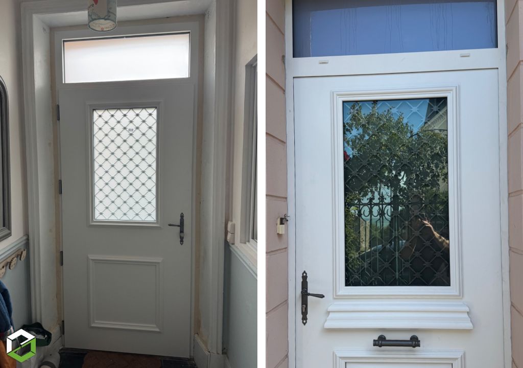 Remplacement porte d'entrée avec une porte moderne et esthétique en aluminium-Manche (50)