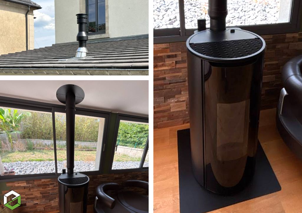 Consultez la chantier : installation d'un poêle à granulés mcz mini air 6 - rge qualibois air