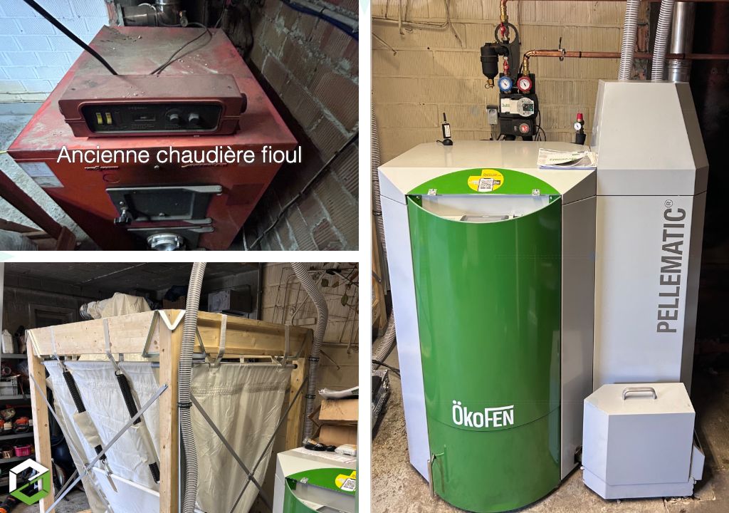 Installation de chaudière à granulés Okofen | Transition Fioul vers Granulés