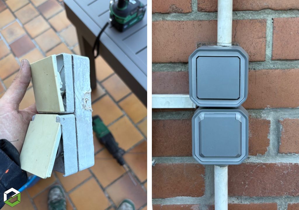 Installation prise et interrupteur étanches Legrand : L’intervention DomoBP