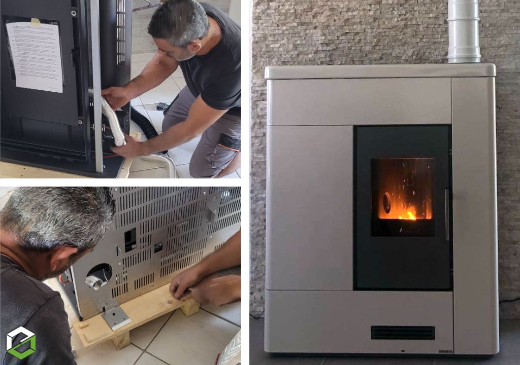 Pose d'un poêle à granulé silencieux extra plat  - Artisan certifié RGE QualiBois-Rhône (69)