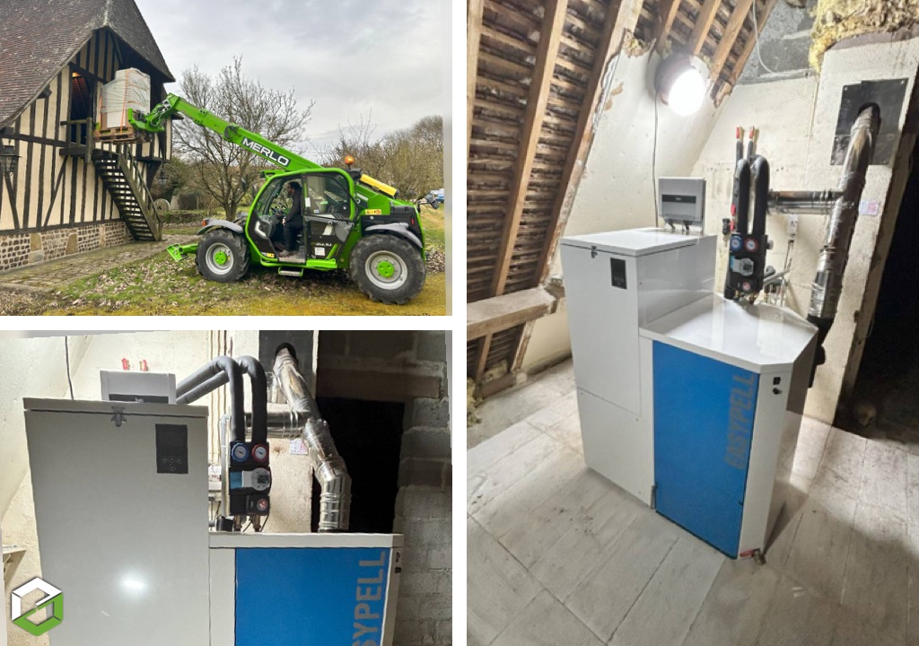Solutions Chauffage : Installation d'une chaudière à granulés Easypell - prime CEE avec un artisan certifié RGE QualiBOIS