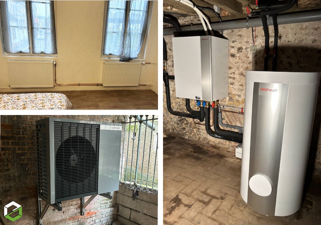 Installation d'une pompe à chaleur pour chauffage et production d'eau chaude - entreprise RGE QualiPAC-Eure (27)