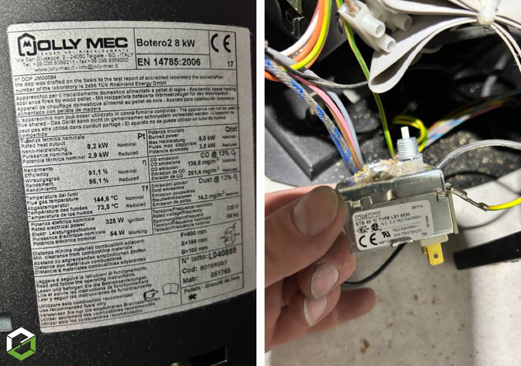 Dépannage poêle à granulés Jolly Mec Botero 2 - Défaut sécurité thermique-Eure (27)