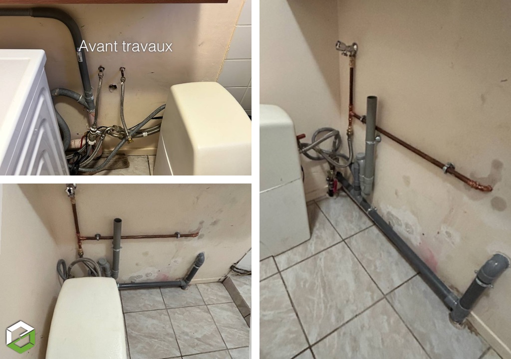 Solutions Chauffage : Mise au propre de la tuyauterie dans une buanderie