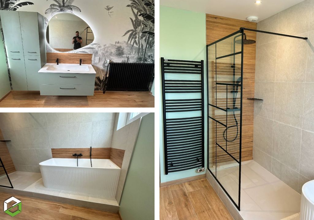Consultez la chantier : rénovation totale d'une salle de bain
