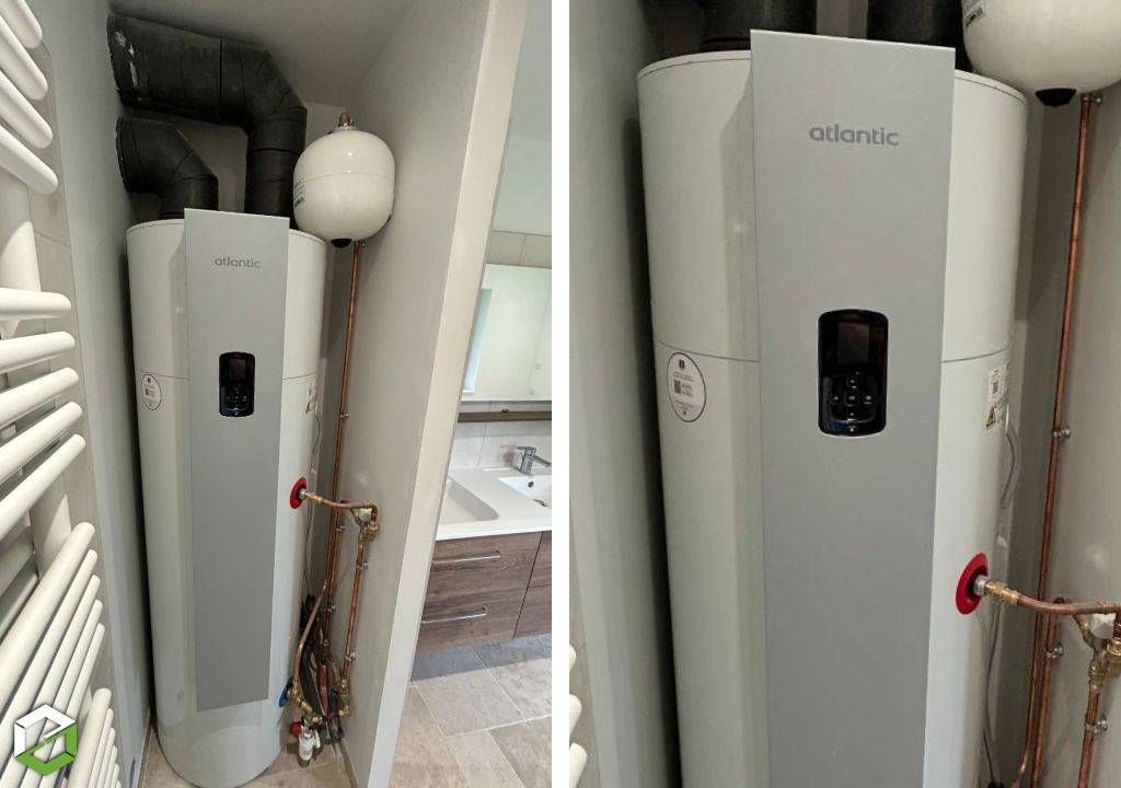 Consultez la chantier : installation d'un chauffe-eau thermodynamique atlantic