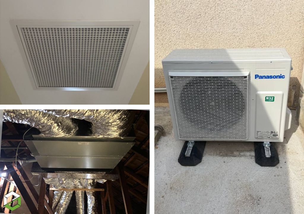 Installation d'un chauffage par Climatisation réversible gainable Panasonic - entreprise RGE QualiPAC