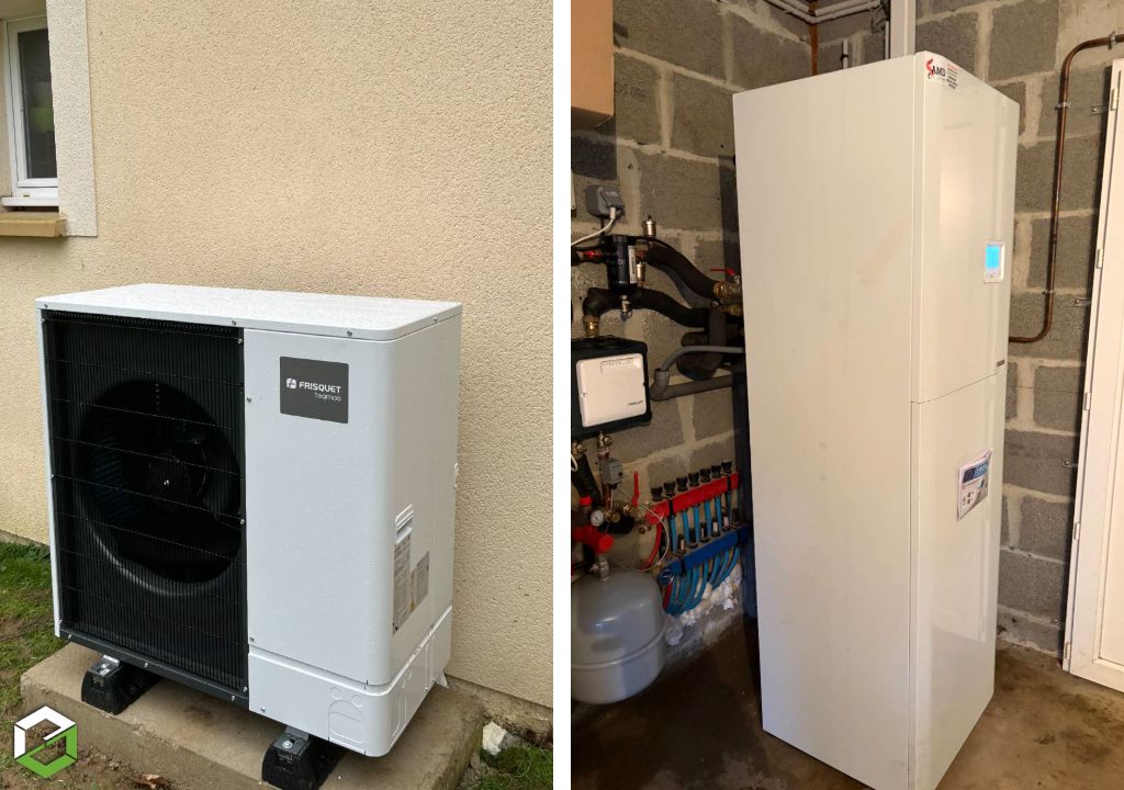 Installation d'une pompe à chaleur de marque Frisquet