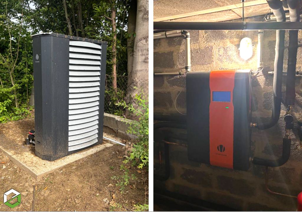 Installation de pompe à chaleur air eau Lemasson en remplacement d'une chaudière fioul
