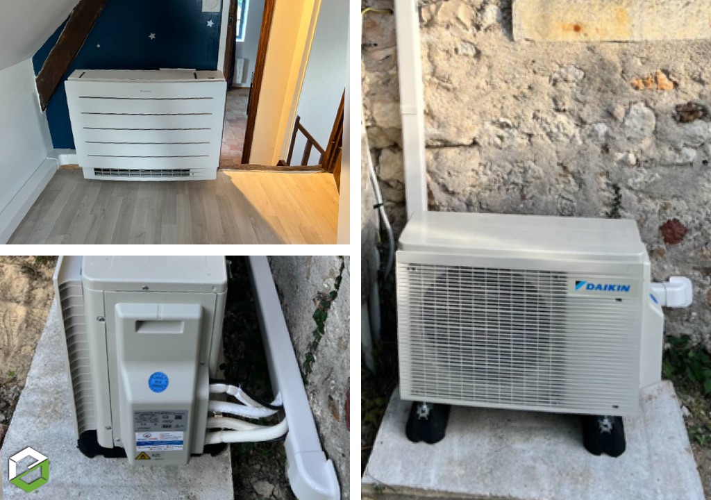 Bruand Energies : Installation d'une pompe à chaleur Air-Air DAIKIN - Entreprise RGE QualiPAC