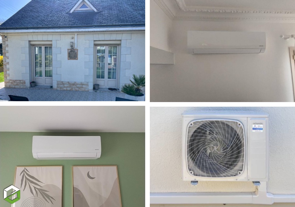 Bruand Energies : Installation d'une pompe à chaleur Air-Air climatisation et chauffage avec 4 unités intérieures - RGE QUALIPAC